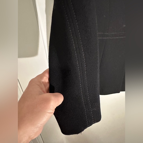 Escada vintage wool black double-breasted blazer contrast seams - Size 36 / US4 - Picture 4 of 15